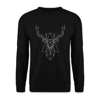 Cerf géométrique - Sweat-shirt Unisexe - noir - Devant - Alina (178cm) & Michal (187cm)