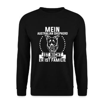 Aussie Australian Shepherd Familie - Unisex Pullover - Schwarz - Vorne - Alina (178cm) & Michal (187cm)