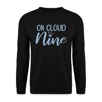 On Cloud Nine - Lustiges Junggesellinnenabschiedsgeschenk - Unisex Pullover - Schwarz - Vorne - Alina (178cm) & Michal (187cm)