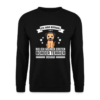 Border Terrier - Unisex Pullover - Schwarz - Vorne - Alina (178cm) & Michal (187cm)