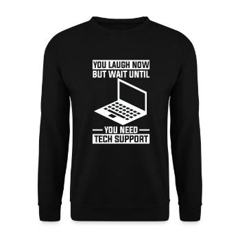 Informaticien Ordinateur Imprimante Ordinateur Écriture - Sweat-shirt Unisexe - noir - Devant - Alina (178cm) & Michal (187cm)