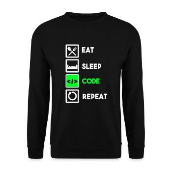 Programmierer Code Informatik Coder Programmieren - Unisex Pullover - Schwarz - Vorne - Alina (178cm) & Michal (187cm)