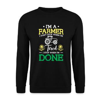 Funny saying for farmers and farmers. - Unisex Sweatshirt - black - Front - Alina (178cm) & Michal (187cm)