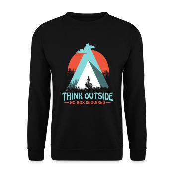 Mountains Mountains Hiking - Unisex Sweatshirt - black - Front - Alina (178cm) & Michal (187cm)