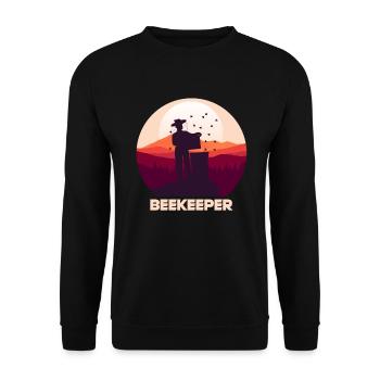 Imker Imkerei Honig Hobby Honigbiene - Unisex Pullover - Schwarz - Vorne - Alina (178cm) & Michal (187cm)