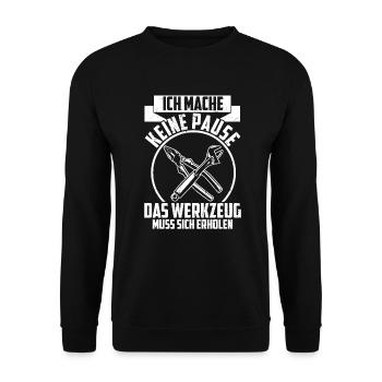 Lustige Handwerker Geschenkidee - Unisex Pullover - Schwarz - Vorne - Alina (178cm) & Michal (187cm)