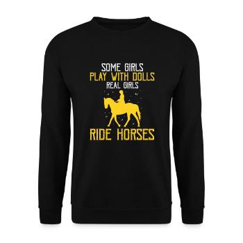 Chevaux Filles - Sweat-shirt Unisexe - noir - Devant - Alina (178cm) & Michal (187cm)