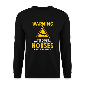 Lustig Pferd Reitsport Pferde Sprüche Geschenk - Unisex Pullover - Schwarz - Vorne - Alina (178cm) & Michal (187cm)