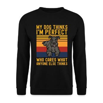 Schnauzer Hund Liebhaber lustiger Spruch retro - Unisex Pullover - Schwarz - Vorne - Alina (178cm) & Michal (187cm)