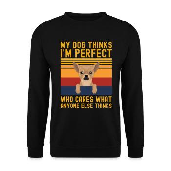 Chihuahua rétro drôle disant Chihuahua - Sweat-shirt Unisexe - noir - Devant - Alina (178cm) & Michal (187cm)