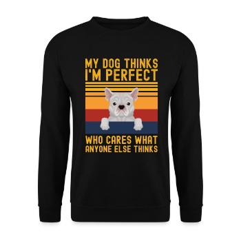 Süße Französische Bulldogge Liebhaber lustig - Unisex Pullover - Schwarz - Vorne - Alina (178cm) & Michal (187cm)