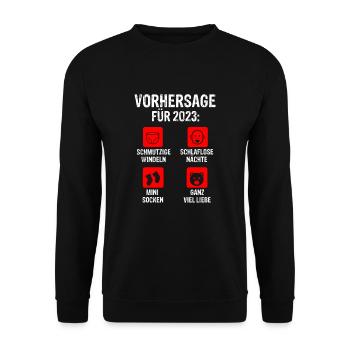 Geschenk für werdende Eltern - Unisex Pullover - Schwarz - Vorne - Alina (178cm) & Michal (187cm)