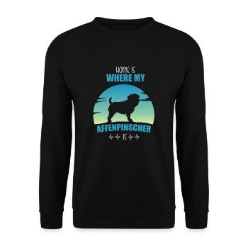 Affenpinscher Dog Owner Gift - Unisex Sweatshirt - black - Front - Alina (178cm) & Michal (187cm)