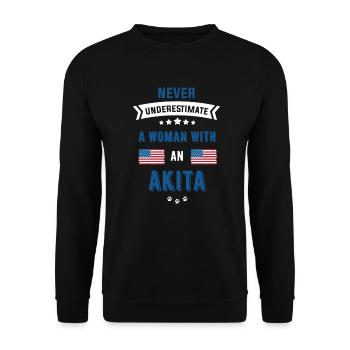 Akita - Unisex Sweatshirt - black - Front - Alina (178cm) & Michal (187cm)