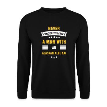 Alaskan Klee Kai - Unisex Pullover - Schwarz - Vorne - Alina (178cm) & Michal (187cm)