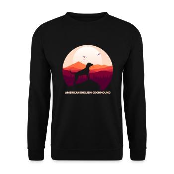 American English Coonhound - Unisex Sweatshirt - black - Front - Alina (178cm) & Michal (187cm)