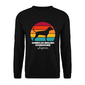 American English Coonhound - Unisex Sweatshirt - black - Front - Alina (178cm) & Michal (187cm)