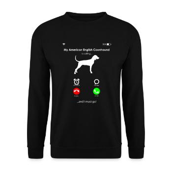 American English Coonhound - Unisex Sweatshirt - black - Front - Alina (178cm) & Michal (187cm)
