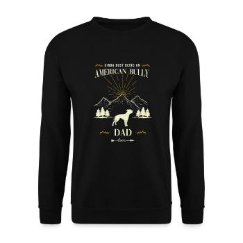 American Bulldog Amerikanische Bulldogge - Unisex Pullover - Schwarz - Vorne - Alina (178cm) & Michal (187cm)