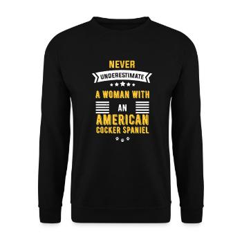 Cocker Spaniel américain - Sweat-shirt Unisexe - noir - Devant - Alina (178cm) & Michal (187cm)
