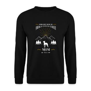 American Hairless Terrier Dog - Unisex Sweatshirt - black - Front - Alina (178cm) & Michal (187cm)