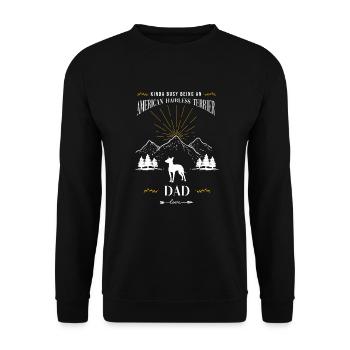 American Hairless Terrier Dog - Unisex Sweatshirt - black - Front - Alina (178cm) & Michal (187cm)
