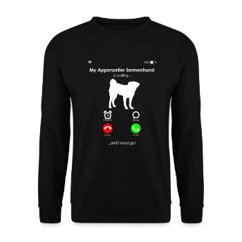 Appenzeller Sennenhund - Unisex Pullover - Schwarz - Vorne - Alina (178cm) & Michal (187cm)