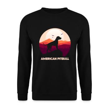 American Pit Bull Terrier - Sweat-shirt Unisexe - noir - Devant - Alina (178cm) & Michal (187cm)