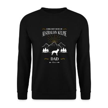 Papa Kelpie australien - Sweat-shirt Unisexe - noir - Devant - Alina (178cm) & Michal (187cm)