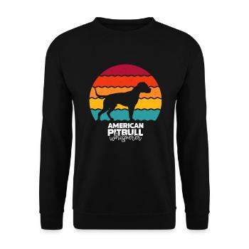 American Pit Bull Terrier - Unisex Pullover - Schwarz - Vorne - Alina (178cm) & Michal (187cm)