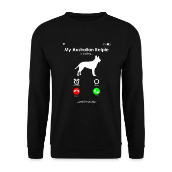Australian Kelpie - Unisex Pullover - Schwarz - Vorne - Alina (178cm) & Michal (187cm)