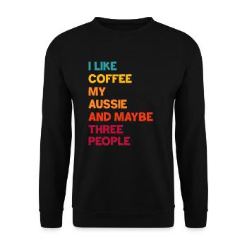 Australian Shepherd Geschenk - Unisex Pullover - Schwarz - Vorne - Alina (178cm) & Michal (187cm)