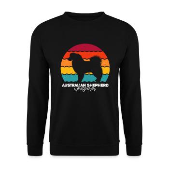 Australian Shepherd Geschenk - Unisex Pullover - Schwarz - Vorne - Alina (178cm) & Michal (187cm)