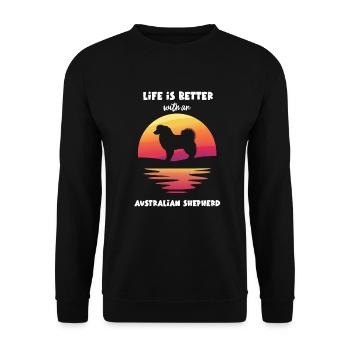 Cadeau de berger australien - Sweat-shirt Unisexe - noir - Devant - Alina (178cm) & Michal (187cm)