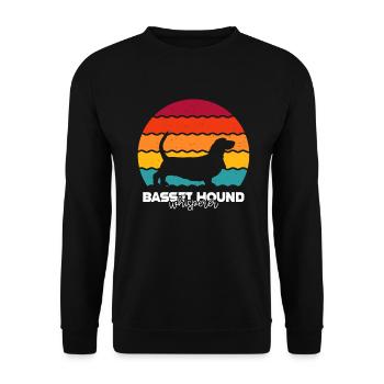 Basset Hound - Unisex Sweatshirt - black - Front - Alina (178cm) & Michal (187cm)