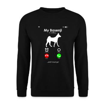 Basenji - Unisex Pullover - Schwarz - Vorne - Alina (178cm) & Michal (187cm)
