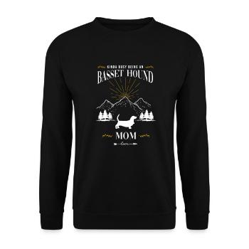 Basset Hound - Unisex Sweatshirt - black - Front - Alina (178cm) & Michal (187cm)