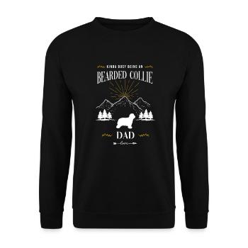 Bearded Collie - Unisex Pullover - Schwarz - Vorne - Alina (178cm) & Michal (187cm)