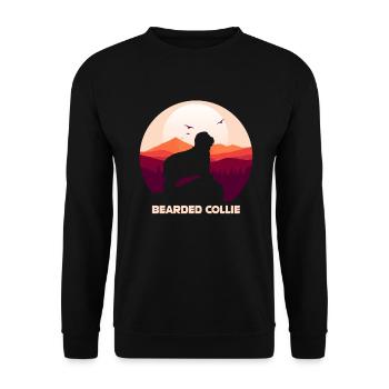 Bearded Collie - Unisex Pullover - Schwarz - Vorne - Alina (178cm) & Michal (187cm)