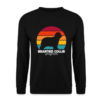 Bearded Collie - Unisex Pullover - Schwarz - Vorne - Alina (178cm) & Michal (187cm)