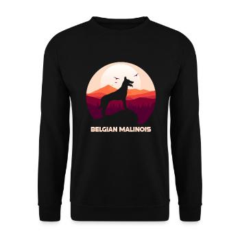 Berger belge malinois - Sweat-shirt Unisexe - noir - Devant - Alina (178cm) & Michal (187cm)
