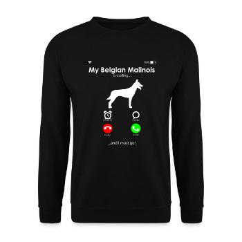 Berger belge malinois - Sweat-shirt Unisexe - noir - Devant - Alina (178cm) & Michal (187cm)