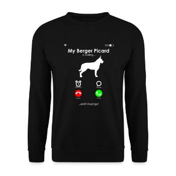 Berger de Picardie - Berger Picard - Unisex Pullover - Schwarz - Vorne - Alina (178cm) & Michal (187cm)
