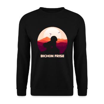 Bichon Frise - Sweat-shirt Unisexe - noir - Devant - Alina (178cm) & Michal (187cm)