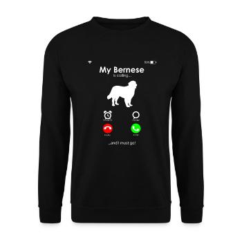 Berner Sennenhund - Unisex Pullover - Schwarz - Vorne - Alina (178cm) & Michal (187cm)