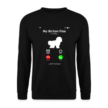 Bichon Frise - Sweat-shirt Unisexe - noir - Devant - Alina (178cm) & Michal (187cm)