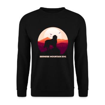 Berner Sennenhund - Unisex Pullover - Schwarz - Vorne - Alina (178cm) & Michal (187cm)