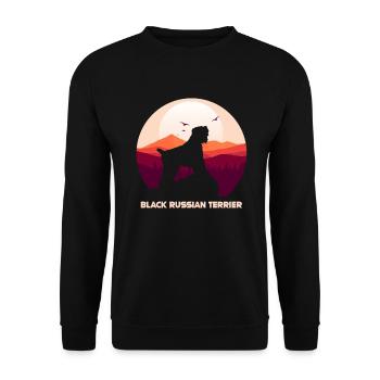 Terrier russe noir - Sweat-shirt Unisexe - noir - Devant - Alina (178cm) & Michal (187cm)