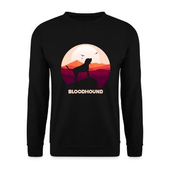 Bloodhound Hund - Unisex Pullover - Schwarz - Vorne - Alina (178cm) & Michal (187cm)