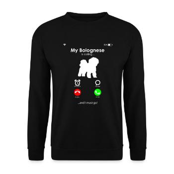 Bolognese Dogs Dad Dog Mom | Bolognese - Unisex Sweatshirt - black - Front - Alina (178cm) & Michal (187cm)